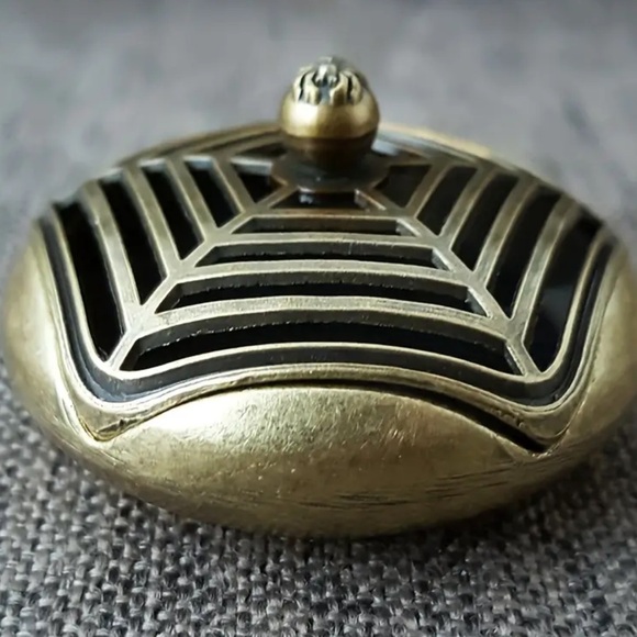 Brass Spiderweb Vintage Style Ornate Incense Burner - Picture 4 of 8